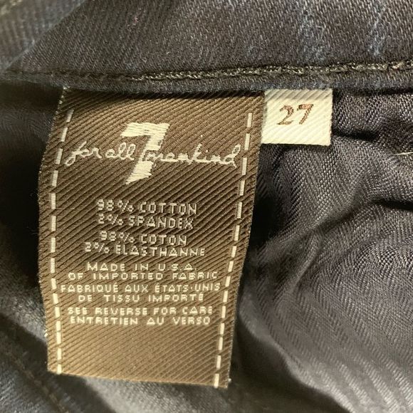 7 For All Mankind Dark Blue Straight Leg Jeans - Picture 7 of 10